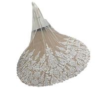 Velo da sposa in stile francese con coda lunga e pettine per capelli velo da sposa cattedrale per la sposa a matrimoni e ricevimenti lunga cattedrale