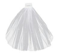 Velo da sposa in tulle da donna, velo da sposa in perle con pettine per capelli per la sposa, la ragazza dei fiori, la festa di nozze, fotografia-bianco