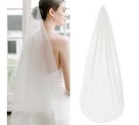 Velo da sposa lungo 3 metri Velo da ponte a soffietto a un piano Soft Tulle