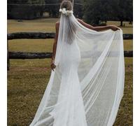 Velo da sposa lungo avorio con pettine, velo da sposa cattedrale a uno strato, accessori da sposa bianchi-bianco-150cm