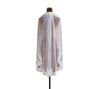 Velo da sposa lungo la punta delle dita con bordo in pizzo francese, bianco | Elegante velo da sposa in pizzo francese con bordo floreale, pettine per capelli sicuro, medicazione per cerimonia nuziale