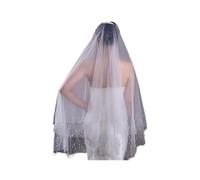 Velo da sposa, Marry Veil Velo da sposa con bordo a catena e perline di cristallo trasparente Velo da sposa elegante Velo da sposa in tulle morbido a due strati Accessori da sposa Velo da donna