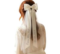 Velo Da Sposa Personalizzato Con Forcina Con Fiocco In Pizzo - Velo Da Festa Personalizzata For Addio Al Nubilato E Prove Di Matrimonio - Accessori For Capelli Da Sposa Della Futura Signora(S:36cm)