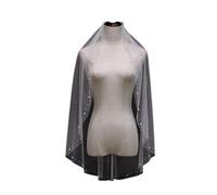 Velo da sposa, Veli da sposa semplici con perle e pettine Velo da sposa elegante Velo da sposa a 1 strato Velo for la punta delle dita Accessori da sposa con perline Fatto a mano(100cm)