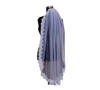 Velo da sposa, Velo da sposa con bordo in pizzo morbido Veli da sposa semplici Uno strato Elegante e romantico Pizzo for ciglia(100cm)