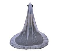 Velo da sposa, Velo da sposa Velo da sposa a 1 strato Velo da sposa di lusso a cattedrale con bordo in pizzo arricciato Veli da sposa(200cm)