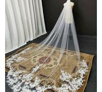 Velo da sposa vintage lungo velo da sposa reale con taglio speciale con pettine velo in pizzo con paillettes scintillanti accessori da sposa-bianco-350cm
