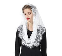 Velo Di Pizzo Da Sposa Chiesa Cattolica Messa Infinito Mantila Sciarpa Copricapo In Latino Nero Bianco V100