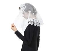 Velo Di Pizzo Mantilla Chiesa Cattolica Messa Triangolare Veli Da Sposa Sciarpa Copricapo In Latino Nero Bianco V105