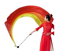 Velo di seta da ballo Poi | Palline da lancio in seta | Palla di seta per danza del ventre | Splendide bandiere da ballo con palline oscillanti - Splendidi colori sfumati bandiere di culto per danze