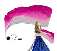 Velo di seta per danza Poi - Sciarpa con bandiera | Palla di seta per danza del ventre | Poi Balls Dancing Props, Streamer, colori graduali per arti di flusso, culto, feste, spettacoli di danza