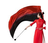 Velo di seta Poi | Bandiere per danza con palline oscillanti bandiere per lode e danza, velo colorato per ventre, splendidi colori sfumati adorazione per chiesa, spettacoli tribali