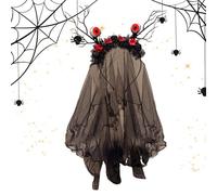 Velo LED per capelli neri, fascia per capelli illuminata per Halloween - Fascia per capelli con fiori a LED | Illumina la decorazione di Halloween Fascia per capelli di Halloween per capelli