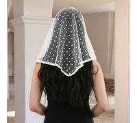 Velo mantiglia cattolico per chiesa, velo in pizzo per la prima comunione, velo da sposa lungo per spose Tagli UnicaGeometricoPoliestere