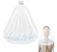 Velo per capelli da sposa con fiocco blu ricamo velo da sposa clip per capelli addio al nubilato accessori per capelli per donne sposa per essere addio al nubilato forniture per feste