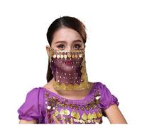 Velo Per Danza Del Ventre Accessori for la danza della maschera con perline di velo for il viso di danza del ventre da donna Velo Per La Faccia Di Danza Del Ventre(Purple)