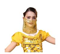 Velo Per Danza Del Ventre Accessori for la danza della maschera con perline di velo for il viso di danza del ventre da donna Velo Per La Faccia Di Danza Del Ventre(Yellow)