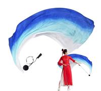 Velo per danza del ventre, sciarpa di seta Poi Streamer | Nastro colorato con bandiera | Elegante velo di seta dai colori graduali per pratica di arte del flusso, culto, accessorio per performance