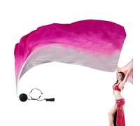 Velo per danza del ventre, sciarpa di seta Poi Streamer | Nastro colorato con bandiera | Elegante velo di seta dai colori graduali per pratica di arte del flusso, culto, accessorio per performance