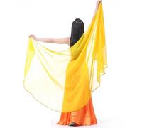 Velo per danza del ventre veli da danza del ventre ali di falene tinta unita sciarpa in chiffon scialle 250x120cm. (Colore: Giallo)
