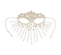 Velo per il viso con nappe con strass pieni di strass, per donne, spose, matrimoni, Halloween, Natale, gioielli di Halloween, Misura unica, come descritto