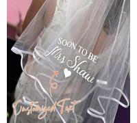 Velo personalizzato per addio al nubilato della sposa - Sposa, abito da sposa - Stampa a cuore, addio al nubilato della sposa, velo per addio al nubilato della sposa, velo personalizzato, velo, futura