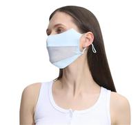 Velo protettivo solare per il viso, 2 pezzi maschera di seta ghiaccio donna sciarpa solare in rete traspirante multicolore sportiva