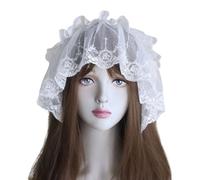 Velo Ragazza Volant Copricapo Pizzo Demure Balza Copricapo Francese Cameriera Fiocchi Fascia per la testa Del Merletto Per Le Donne Bianco