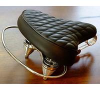 Velo Sella SD - Sella nera in stile classico con manubrio cromato per bici da spiaggia cruiser, sospensione a doppia molla Velo