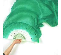Velo Ventaglio,Ventagli Veli Danza del Ventre, Party Belly Dance Professional Riutilizzabile Costume Portatile Costume Stage Accessori Colorati Ventola Lunga Velo Velo(Green)