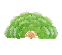 Velo Ventaglio,Ventagli Veli Danza del Ventre, Peonia Flower Fan Stage Performance Fan Double-Sided Large Flower Petals Fan Group Dance Performance Prop(Green)