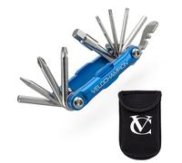 VeloChampion Kit Multitool Bici 14 in 1 con Custodia Tascabile in Neoprene | Multiutensile Portatile con Chiavi a Brugola, Chiave Raggi, Cacciaviti, Leva Pneumatici, Apribottiglie per Riparazione Bici