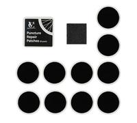 VeloChampion Kit Riparazione Forature per Bicicletta con Toppe Autoadesive e Leve Smontacopertoni a Scelta. Kit Antiforatura per Bici da Strada, MTB ed e-bike. (10 Toppe)