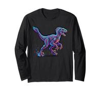 Velociraptor Dinosaur Cretaceo Fast Theropod Hunter Maglia a Manica