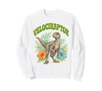 Velociraptor Groovy Floreale Acquerello Boho Velociraptor Felpa