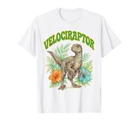 Velociraptor Groovy Floreale Acquerello Boho Velociraptor Maglietta