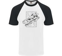Velociraptor Teschio Dinosauri Palaeontology DA UOMO S/S Baseball T-Shirt