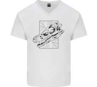 Velociraptor Teschio Dinosauri Palaeontology Uomo Scollo A V Cotone T-Shirt