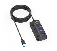 Velocità 7/4 porte USB 2.0 Hub con interruttori dedicati indicatori luci per una facile espansione Adattatore multiporte facile da usare