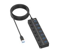 Velocità 7/4 porte USB 2.0 Hub con interruttori dedicati indicatori luci per una facile espansione Adattatore multiporte facile da usare