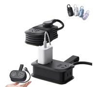 Velocitybe 7 in 1 Power Strip, 7 in 1 Power Strip, Frontaley 4 Outlets 3 USB Ports, with Non Surge Protector, for Home, Office, Travel, College Dorm,Portable mini Powerstrip (Black)