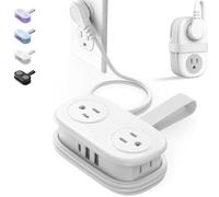 Velocitybe Kindnesson Frontaley Entrancet 7-in-1 Power Strip, 4 Outlets 3 USB Ports, 7 in One Power Strip That Solves All Your Charging Problems, Travel Surge Protector Size Extension Cord(bianca)