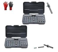 Velocitybe, set di cacciaviti DlY 24 in 1, cacciavite a cricchetto magnetico, compatto e portatile, mini precisione commutabile, antiscivolo (2 set)