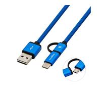 Velocraze Cavo multiUSB 2.0 - cavo da 1 metro e più porte, ideale per caricare più dispositivi contemporaneamente. Colore blu e lunga durata.