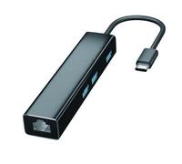 Velocraze Hub - Adattatore type-c a 3x USB 3.0 con rete ethernet gigabit rj45, ideale per espansione delle porte e connessione stabile, compatto ed efficiente.