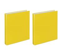 VELOFLEX 1141010 - Raccoglitore ad anelli Basic, DIN A4, 1 pezzo, giallo, altezza di riempimento 25 mm, raccoglitore ad anelli con meccanismo a 2 anelli (Confezione da 2)