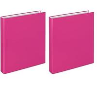 VELOFLEX 1141071 - Raccoglitore ad anelli Basic, DIN A4, 1 pezzo, rosa, altezza di riempimento 25 mm, raccoglitore ad anelli con meccanismo a 2 anelli (Confezione da 2)