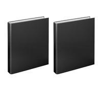 VELOFLEX 1143080 - Raccoglitore ad anelli base, raccoglitore ad anelli, cartella, DIN A4, 265 x 315 x 45 mm, meccanismo ad anelli 2-D, cartone, nero (Confezione da 2)