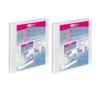 VELOFLEX 1143198-2 - Set di raccoglitori ad anelli VELODUR, 2 pezzi, raccoglitori DIN A4, meccanismo a 4 anelli, raccoglitore bianco