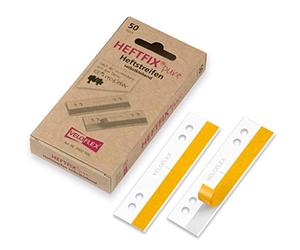 Veloflex 2002500 - Strisce per quaderni, lunghezza 105 mm, autoadesive, distanza tra i fori 60 e 80 mm, per etichettare modelli, disegni, immagini, ecc. Confezione da 50 pezzi, colore: Bianco